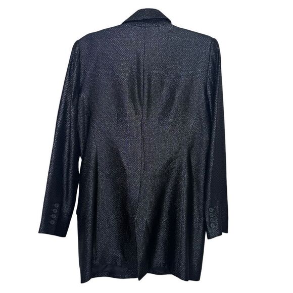 Smythe Oversized Blazer Jacket Dress Liquid Metallic Black Size 6 - Picture 7 of 10